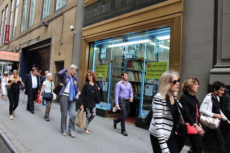 MAS President Elizabeth Goldstein and Sallan Executive Director Nancy Anderson touring the Garment District